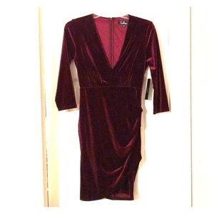 Burgundy Velvet Dress